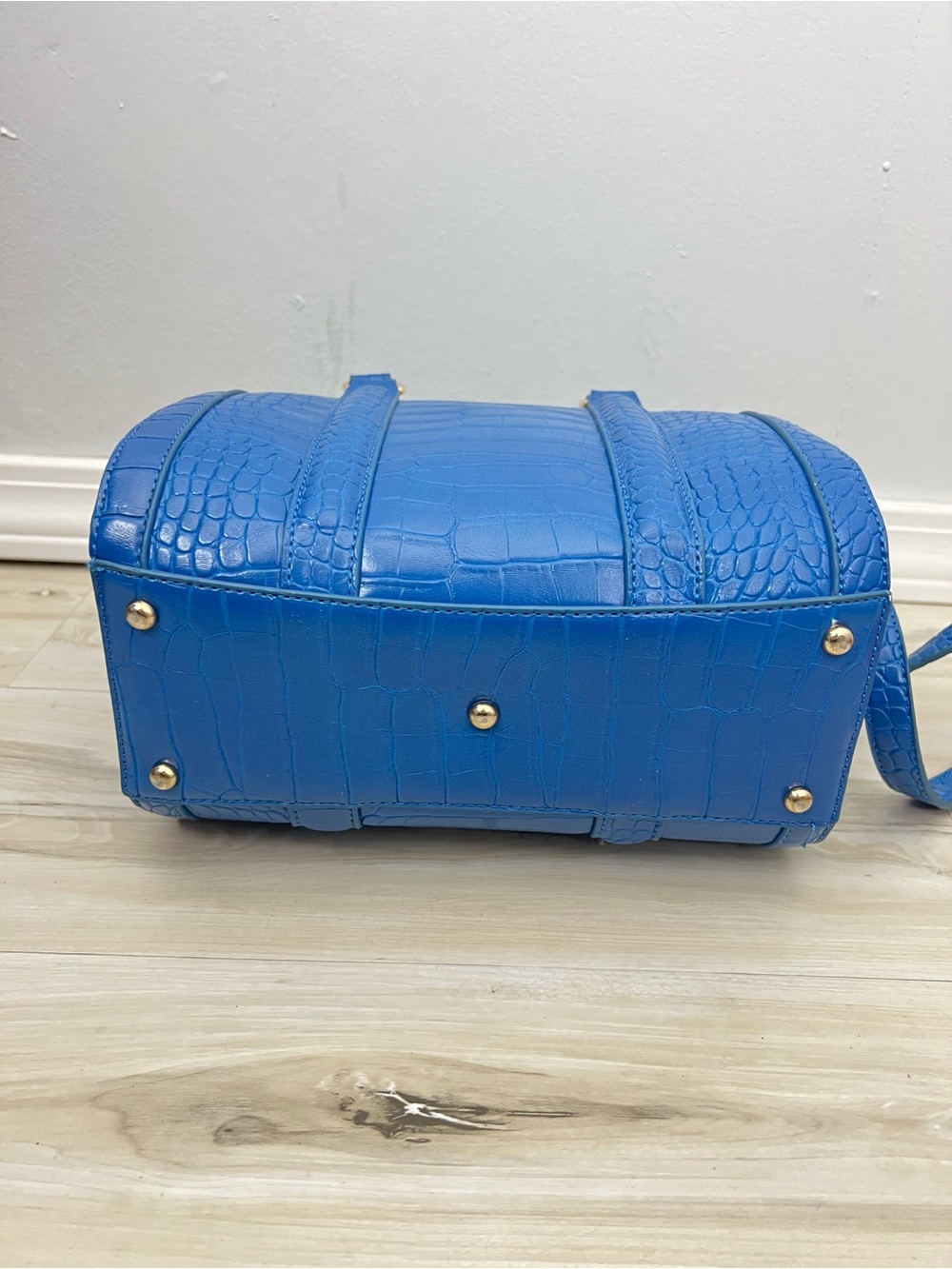 Sassy Jones Blue Croc-Embossed Satchel - Picture 3 of 7
